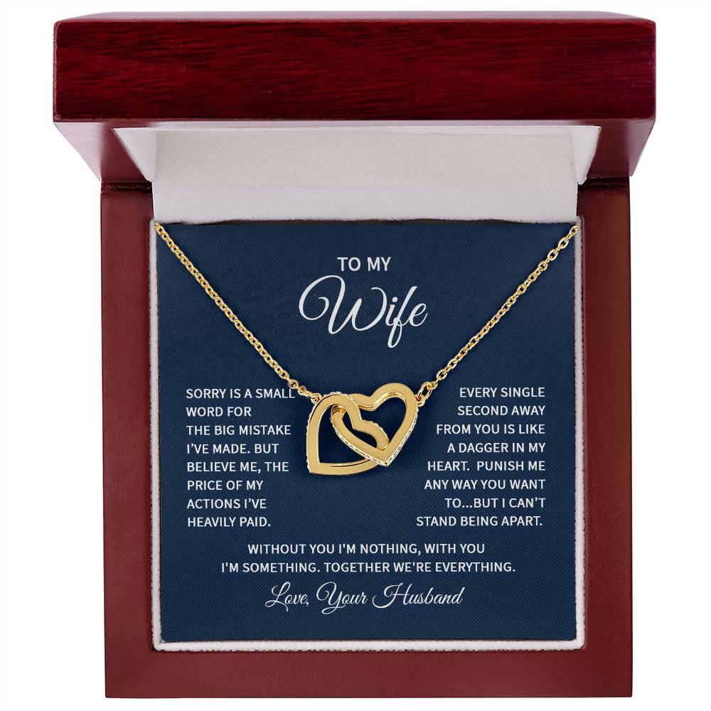 Interlocking Hearts Necklace - For Wife From Husband ShineOn Fulfillment