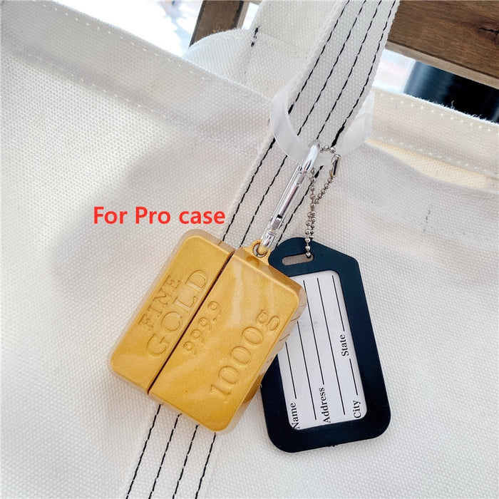 funny gold Soft Cover for Apple Airpods 2 1 Case for Airpods Pro Cases Soft Silicone Earphone Case for Airpod 2 3 Covers Funda
