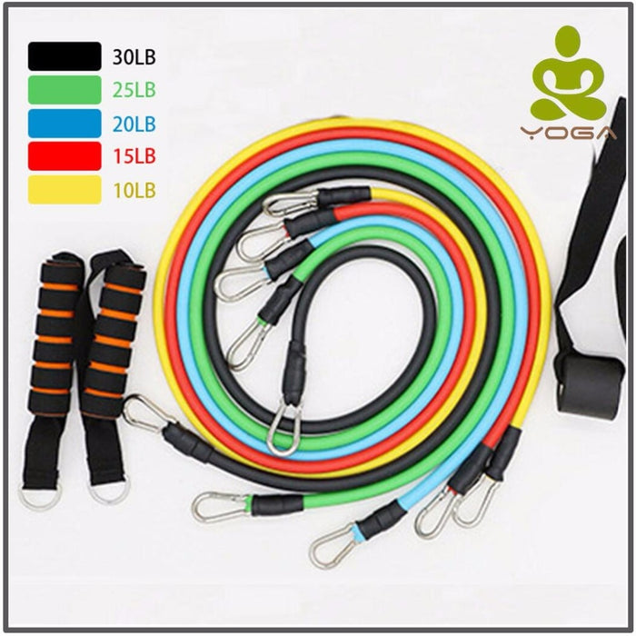 11 Pcs Latex Rubber Resistance Bands