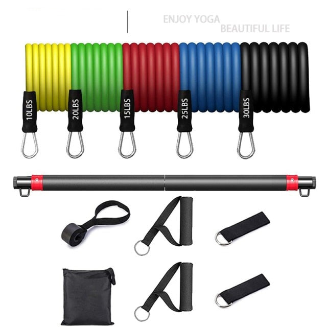 Fitness Resistance Rubber Band Yoga Elastic Band Upgrade Training Bar Set Johnny O's Goods