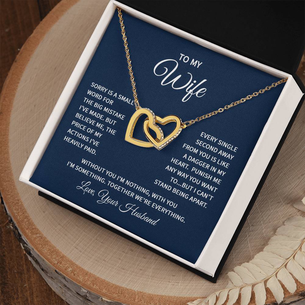 Interlocking Hearts Necklace - For Wife From Husband ShineOn Fulfillment