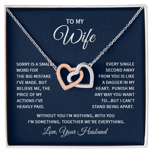 Interlocking Hearts Necklace - For Wife From Husband ShineOn Fulfillment