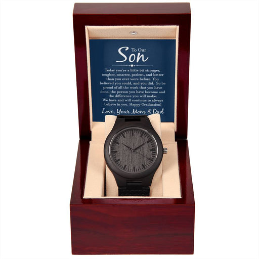 Wooden Watch - For Son From Mom & Dad ShineOn Fulfillment