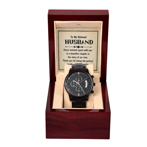 Black Chronograph Watch - For Husband Every Moment ShineOn Fulfillment