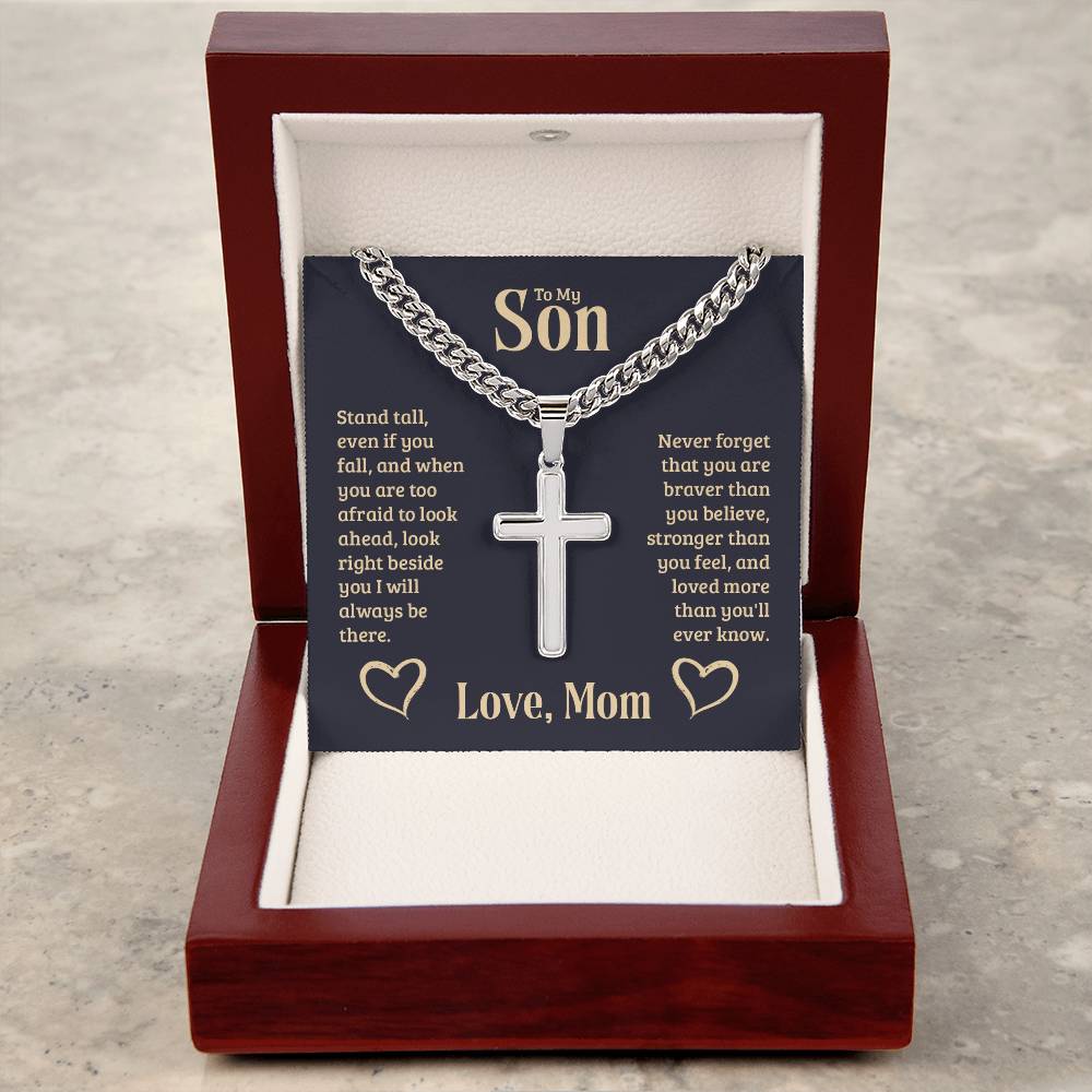 Artisan Cross Necklace - For Son From Mom ShineOn Fulfillment