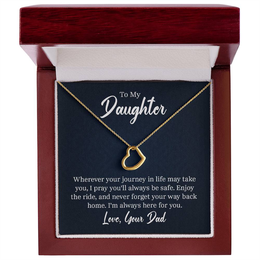 Delicate Heart Necklace - For Daughter From Dad ShineOn Fulfillment