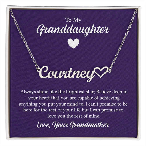 Heart Name Necklace - For Granddaughter From Grandmother ShineOn Fulfillment