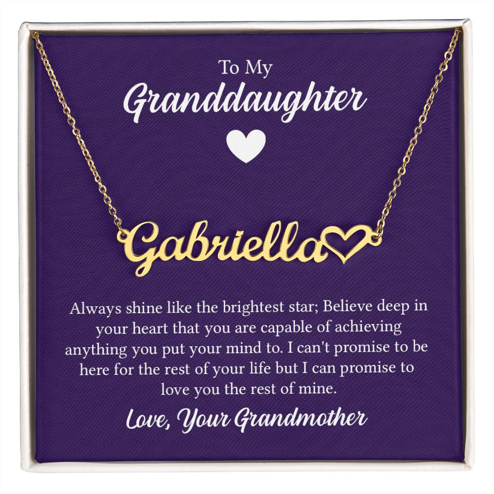 Heart Name Necklace - For Granddaughter From Grandmother ShineOn Fulfillment