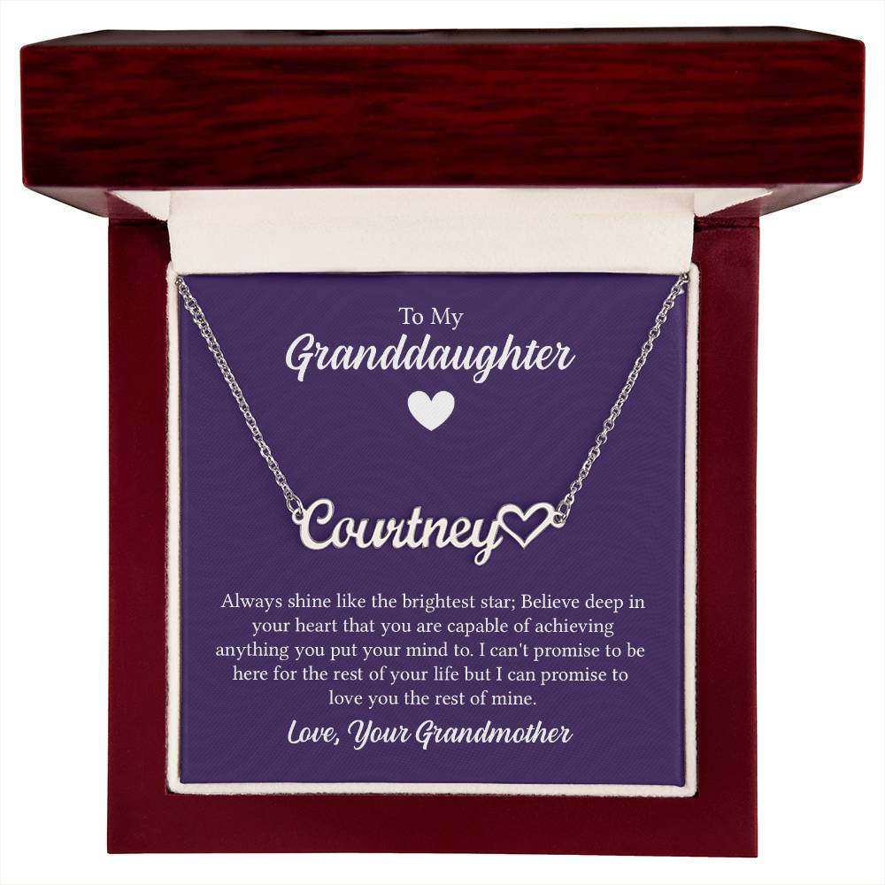 Heart Name Necklace - For Granddaughter From Grandmother ShineOn Fulfillment