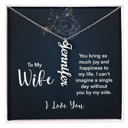 Vertical Name Necklace - For Wife From Husband ShineOn Fulfillment