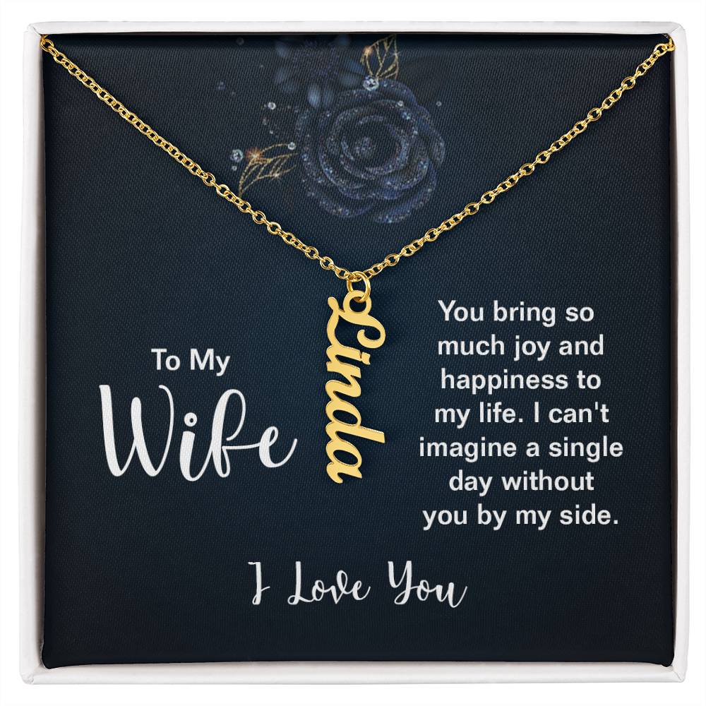 Vertical Name Necklace - For Wife From Husband ShineOn Fulfillment