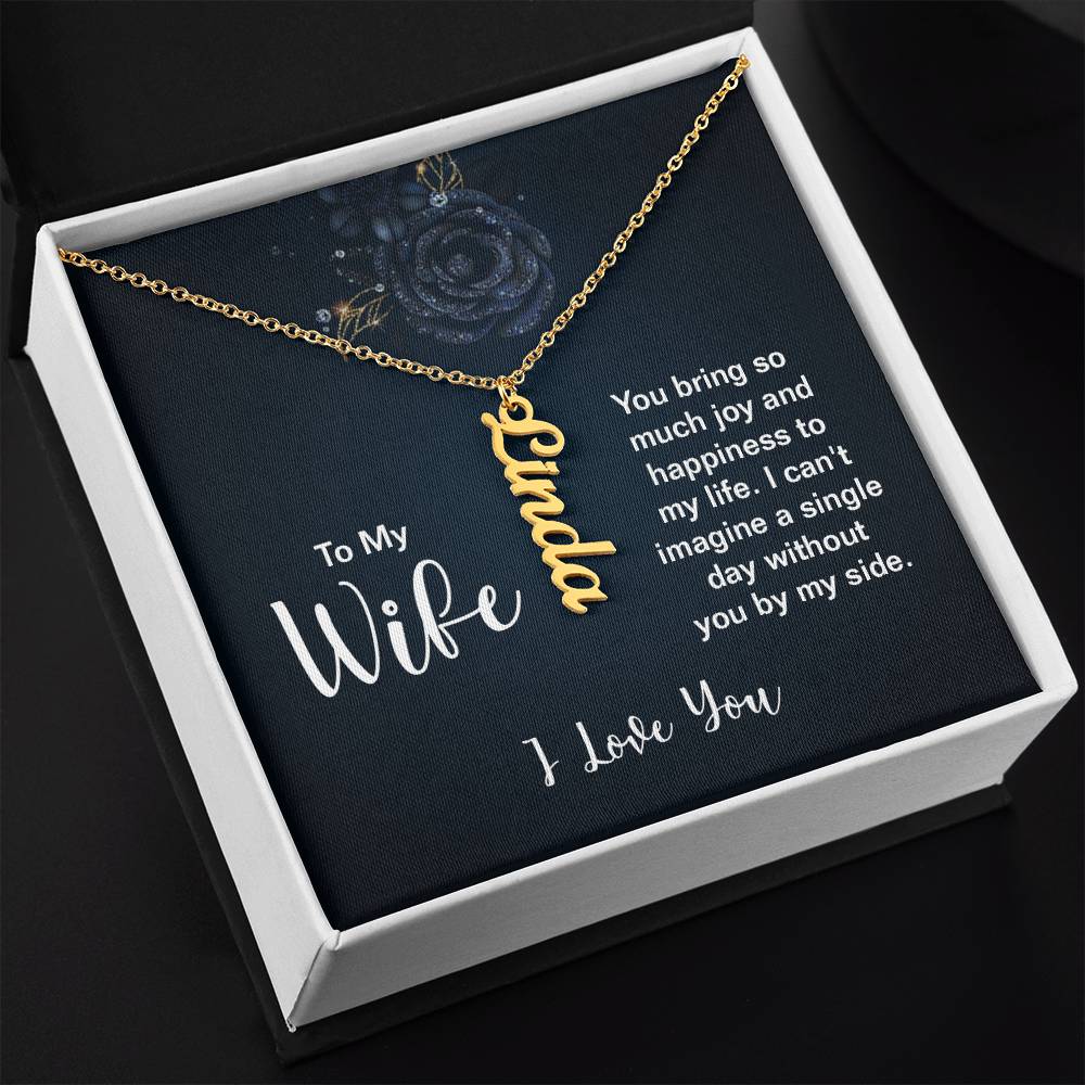 Vertical Name Necklace - For Wife From Husband ShineOn Fulfillment