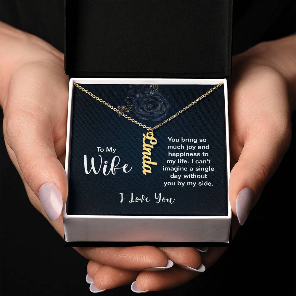 Vertical Name Necklace - For Wife From Husband ShineOn Fulfillment