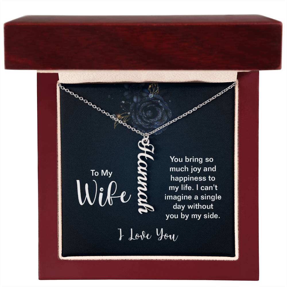 Vertical Name Necklace - For Wife From Husband ShineOn Fulfillment