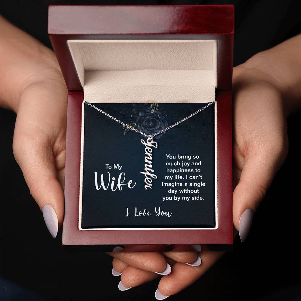 Vertical Name Necklace - For Wife From Husband ShineOn Fulfillment