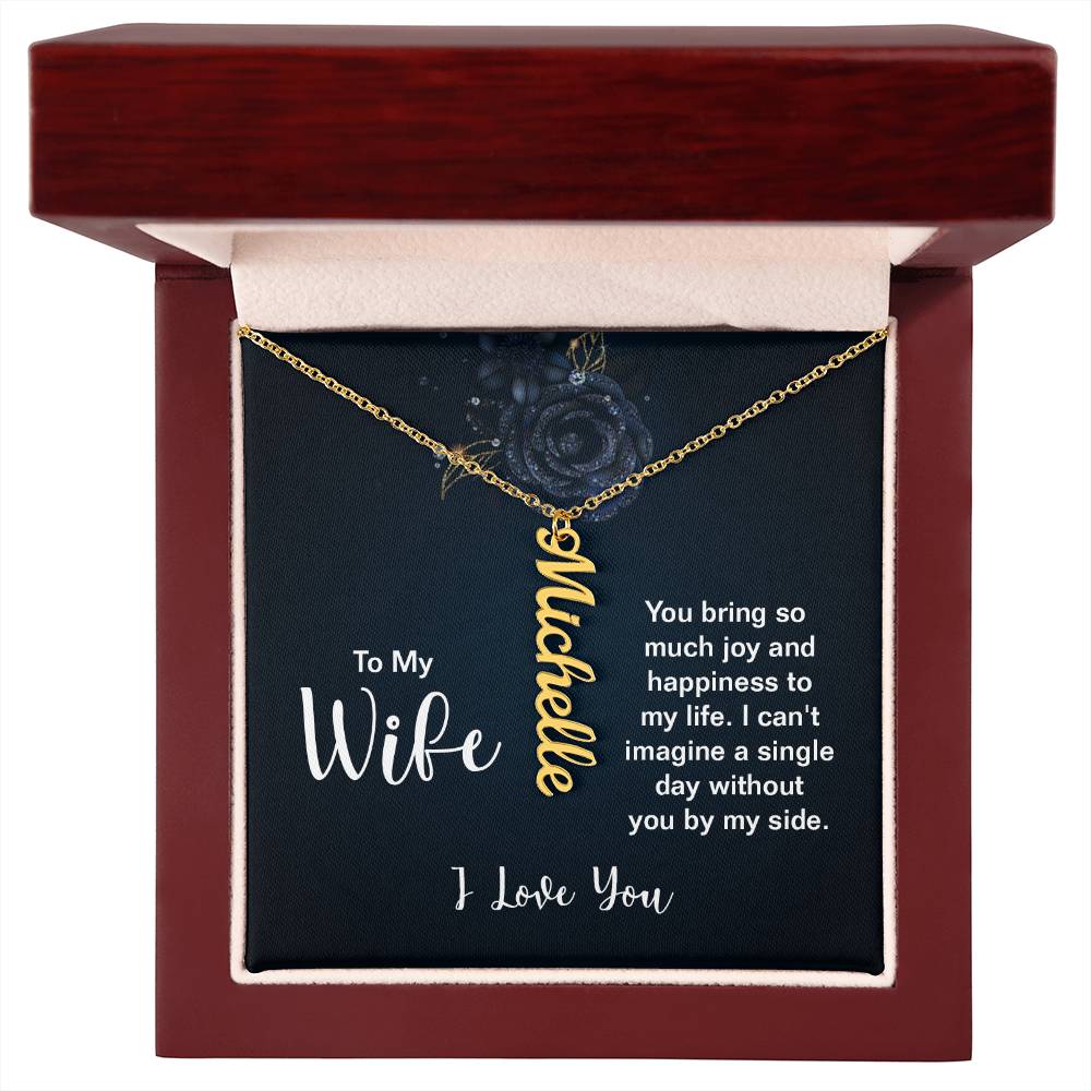 Vertical Name Necklace - For Wife From Husband ShineOn Fulfillment