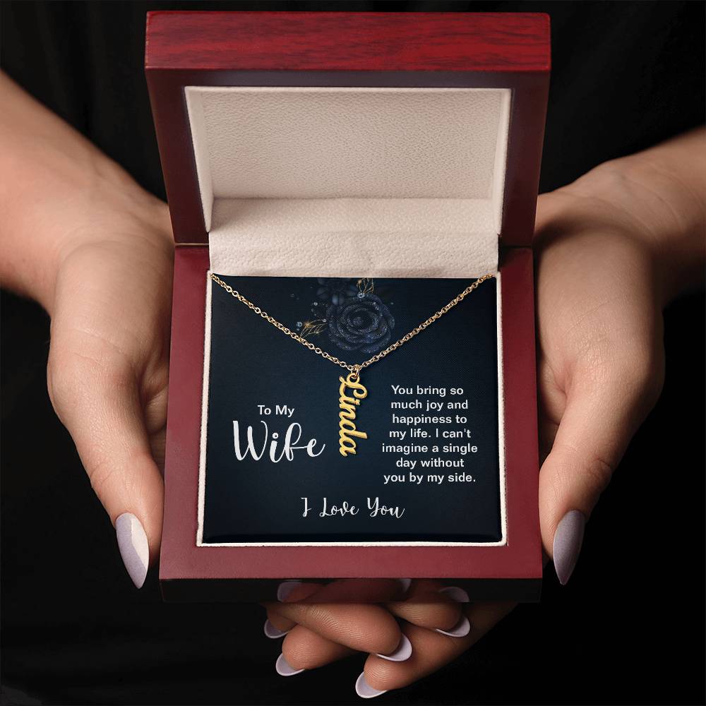 Vertical Name Necklace - For Wife From Husband ShineOn Fulfillment