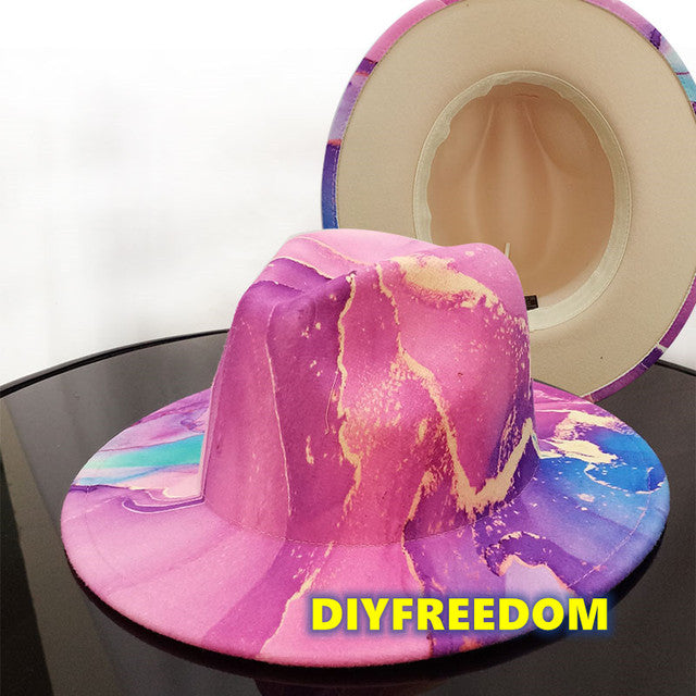 Natural Landscape Tie-dye Fedora Hat Johnny O's Goods