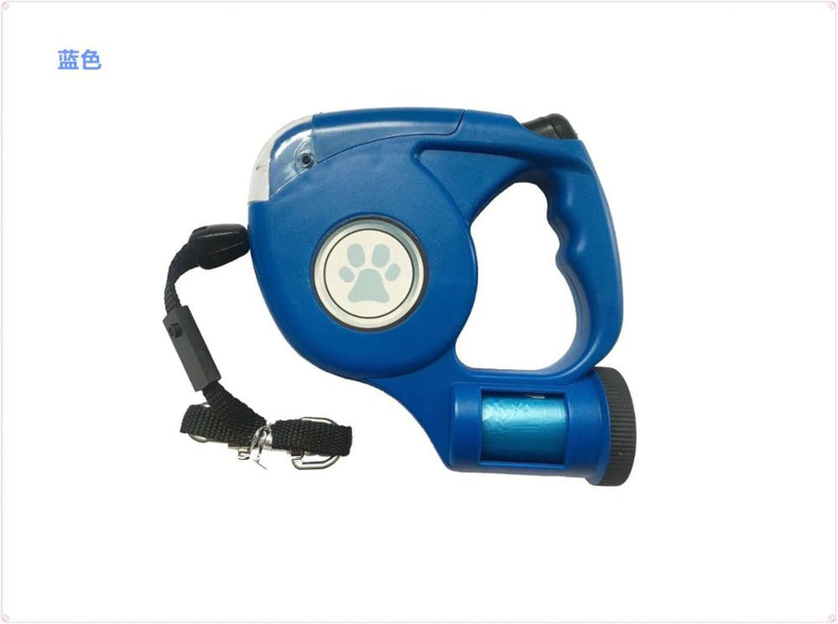 4.5M Retractable Dog Leash With Led Light And Garbage Bag
