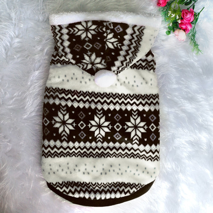 Snowflake Printed Winter Coat For Cats And Puppies