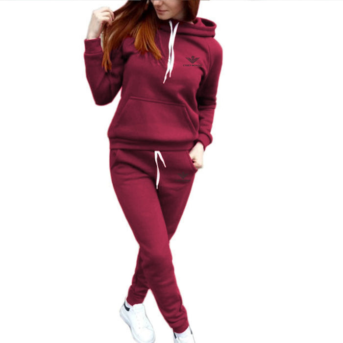 Autumn and Winter Two-piece Women's Hooded Set