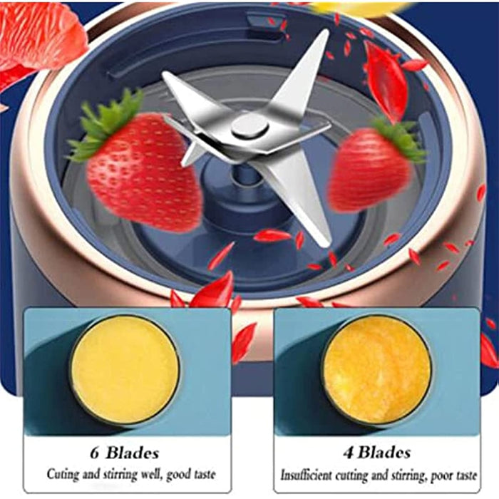 6 Blades Juicer Cup 400ML USB Smoothie Blender Cup Mini Charging Fruit Squeezer Food Mixer Ice Crusher Portable Wireless Juicers Johnny O's Goods