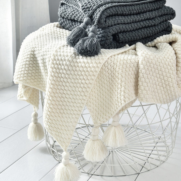 Handmade Throw Blankets With Large Tassels