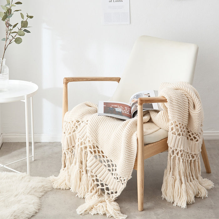 Handmade Throw Blankets With Large Tassels