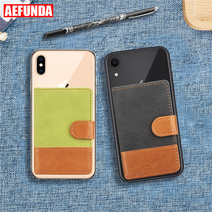 Denim Fabric Cell Phone Wallet Case