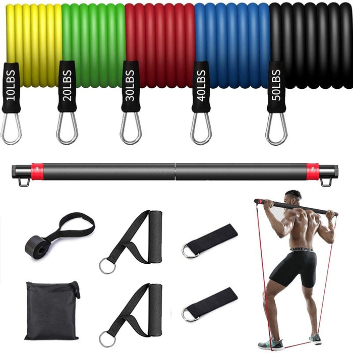 Fitness Resistance Rubber Band Yoga Elastic Band Upgrade Training Bar Set Johnny O's Goods