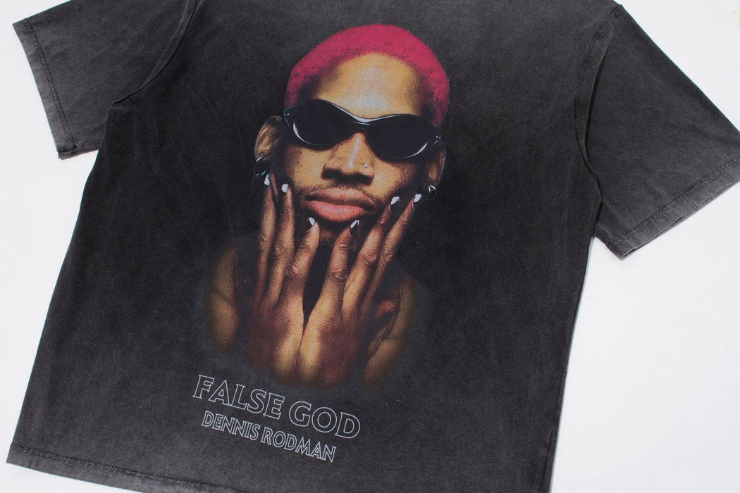 Men Cotton Dennis Rodman Portrait T Shirt