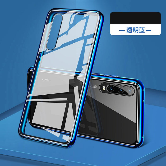 Magnetic Metal Double Sided Tempered Glass Phone Case For Iphone