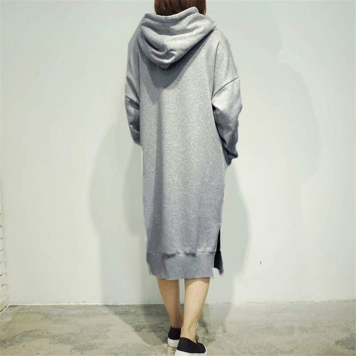 Women Loose Long Hoodie Dress