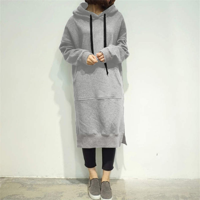 Women Loose Long Hoodie Dress