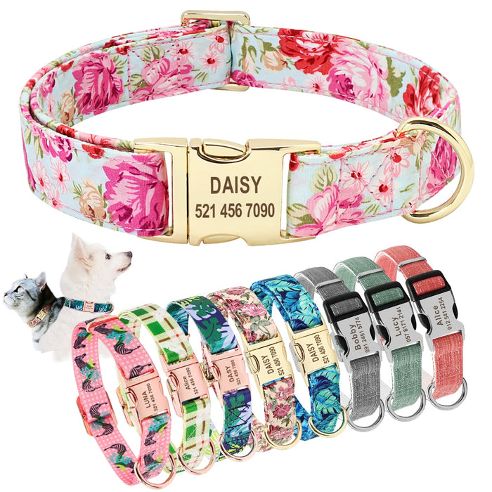 Personalized Pet Collar With Nameplates