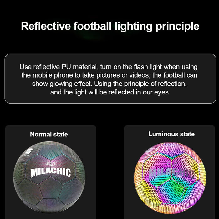 Holographic Glowing Soccer Ball Johnny O's Goods