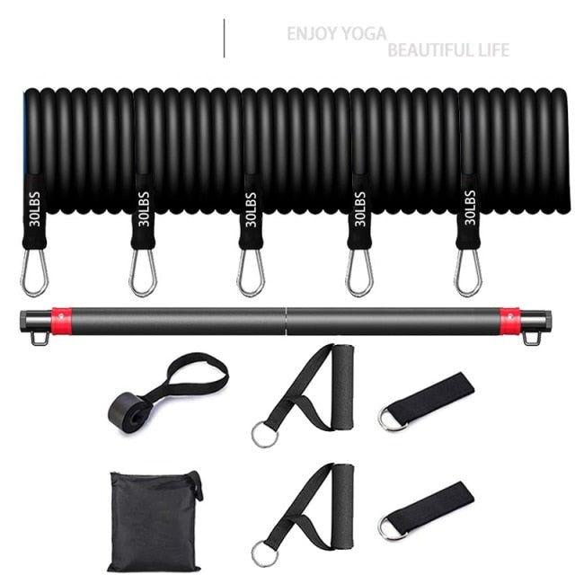 Fitness Resistance Rubber Band Yoga Elastic Band Upgrade Training Bar Set Johnny O's Goods