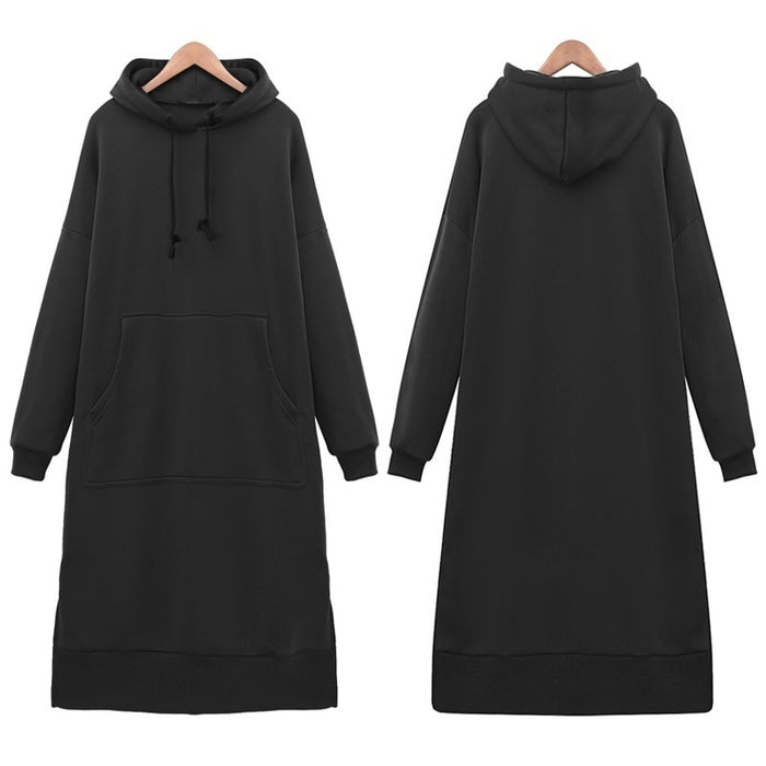 Women Loose Long Hoodie Dress