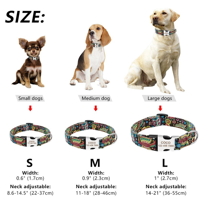 Personalized Nylon Dog Collars