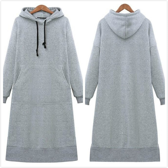 Women Loose Long Hoodie Dress