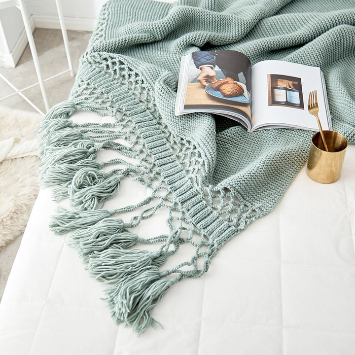 Handmade Throw Blankets With Large Tassels