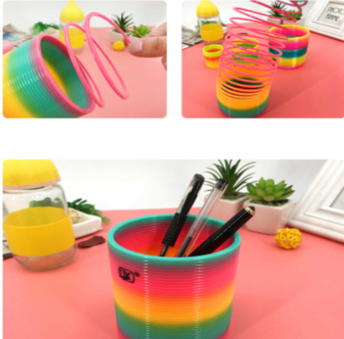 Colorful circle rainbow circle Elastic magic ring toys for Children
