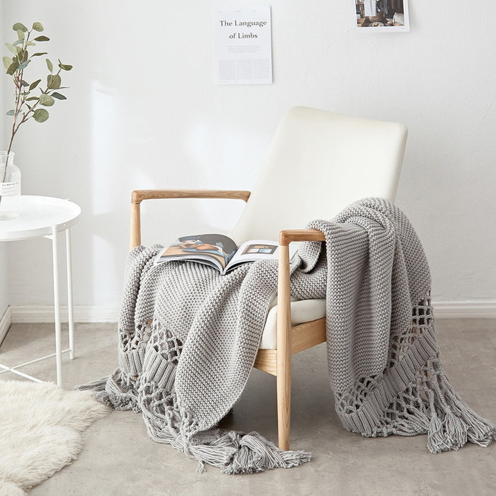 Handmade Throw Blankets With Large Tassels