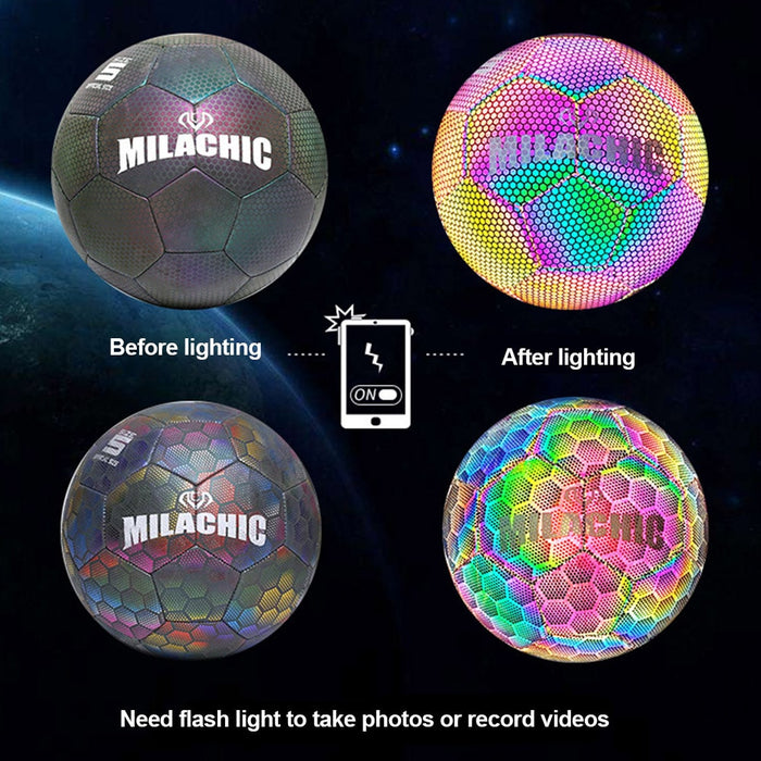 Holographic Glowing Soccer Ball Johnny O's Goods