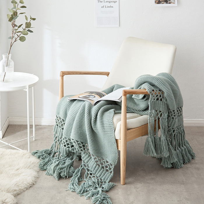 Handmade Throw Blankets With Large Tassels