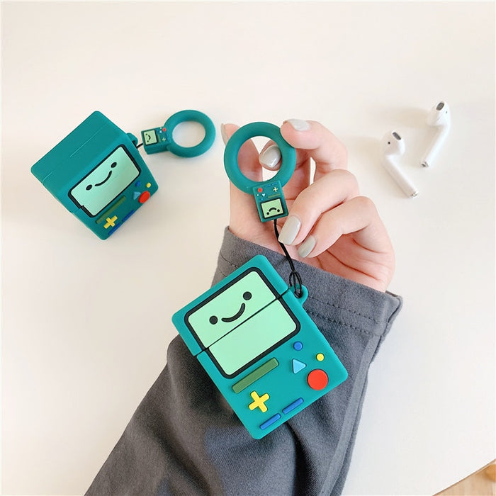 For AirPod 2 Case 3D Adventure Time Game Machine Cartoon Soft Silicone Earphone Cases For Apple Airpods Case Cute Cover Funda