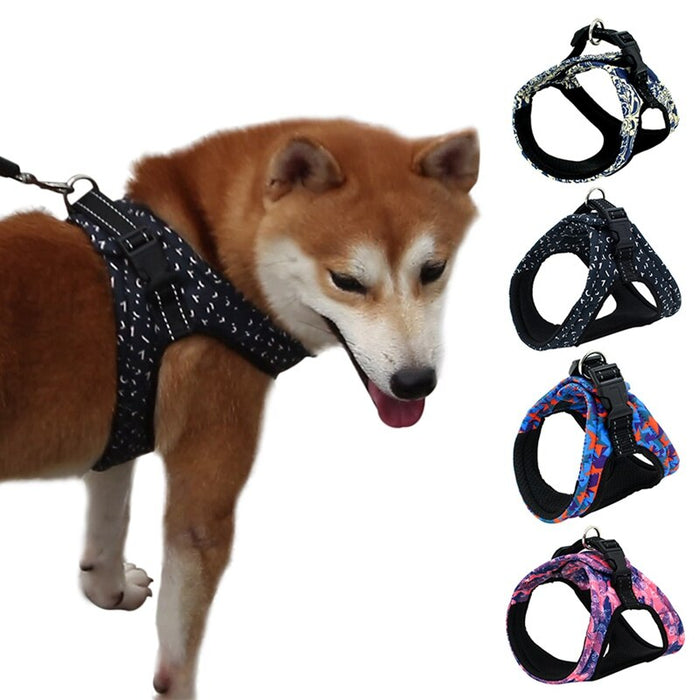 Pet Dog Harness For Chihuahua Pug Small Medium Dogs Printed Puppy Cat Walking Harnesses Vest Pet Products
