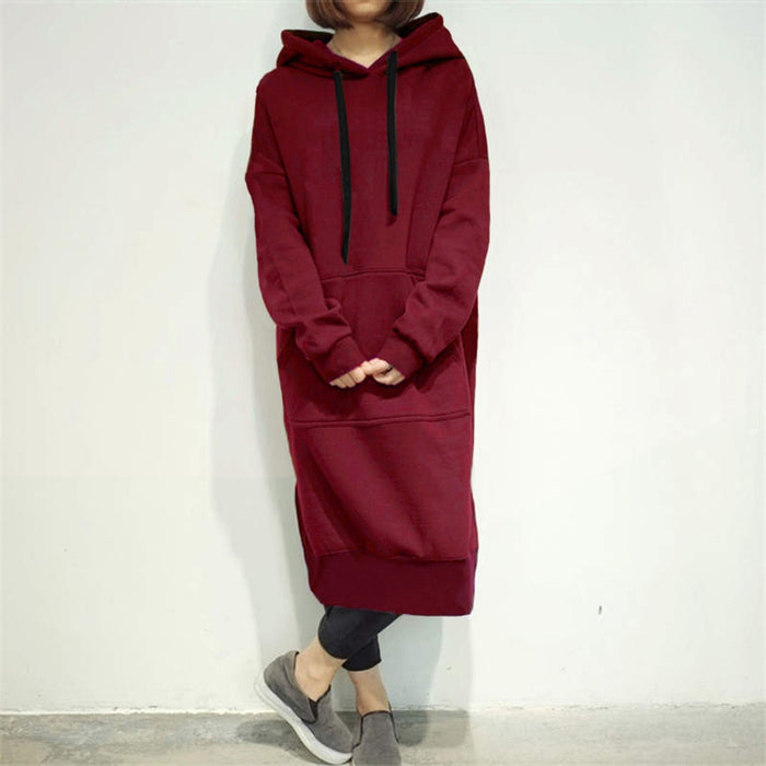 Women Loose Long Hoodie Dress