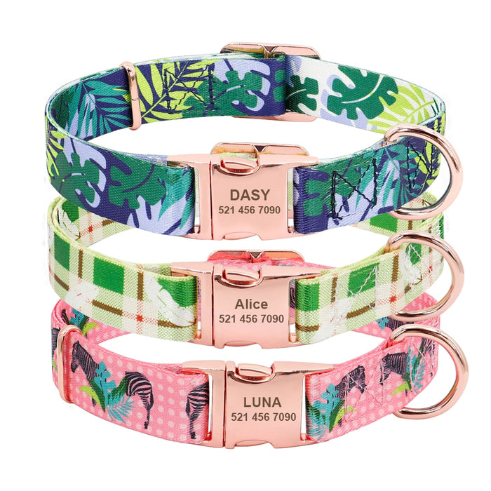 Personalized Pet Collar With Nameplates