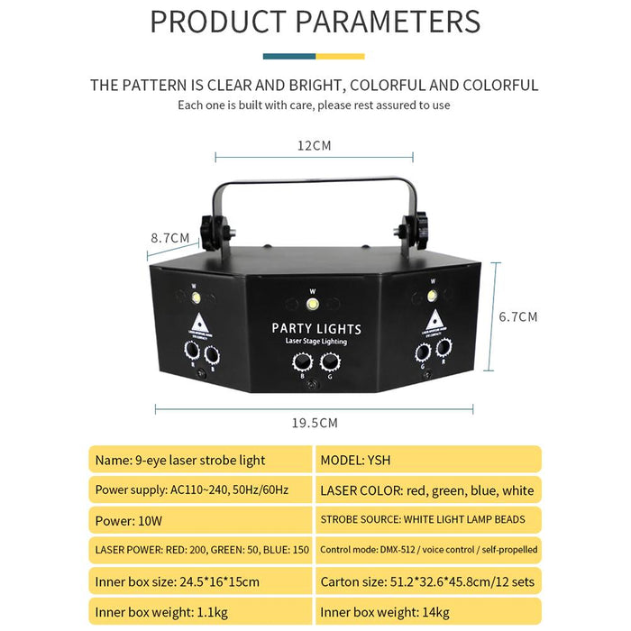 9-Eye Laser Stage Lighting